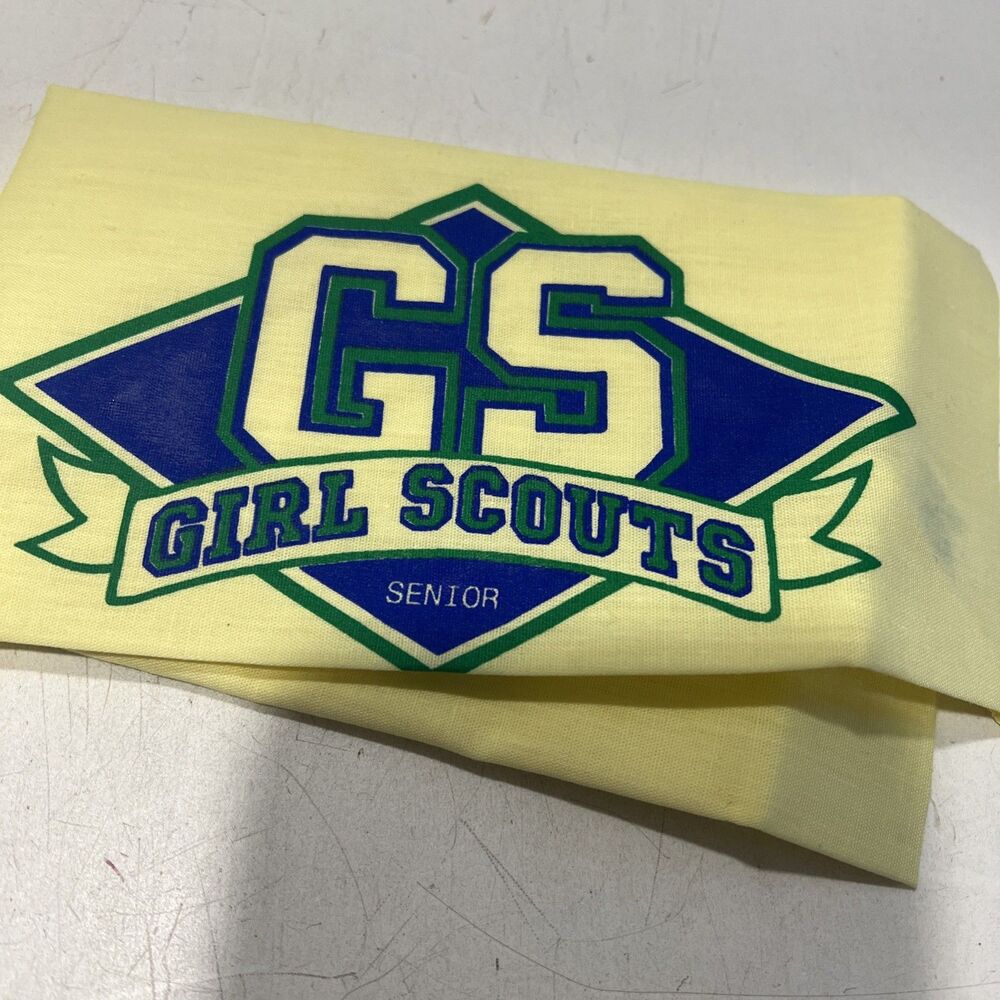 Girl Scouts ︱Senior Scarf︱Yellow w/ Green and Blue